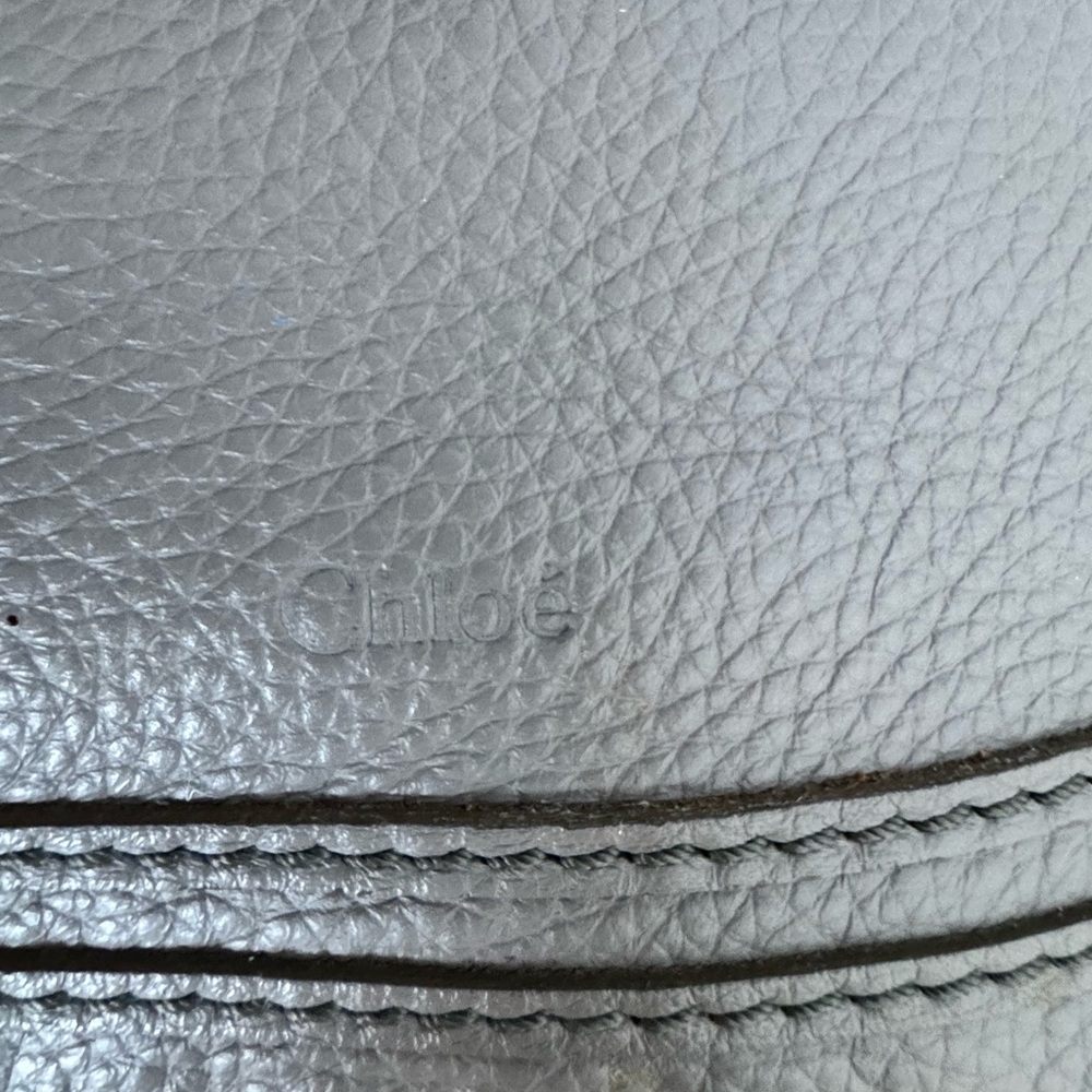 Chloe Marcie Medium Gray Leather Satchel - Picture 7 of 16